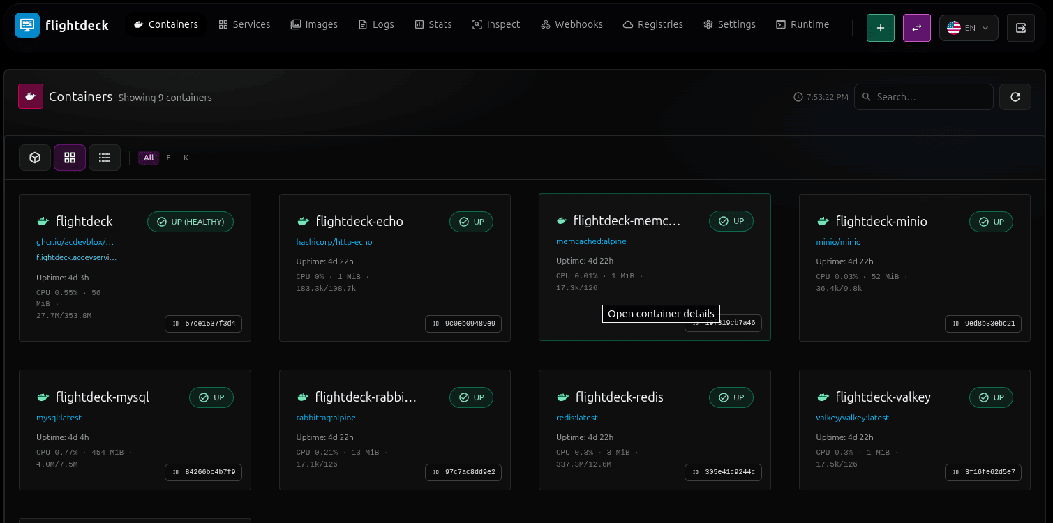 Flightdeck screenshot