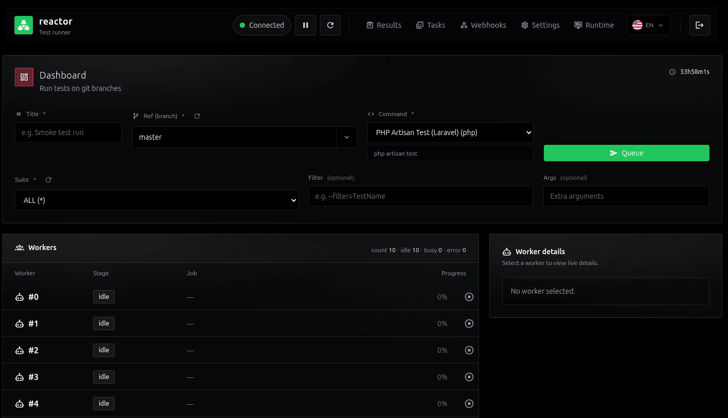 Reactor screenshot